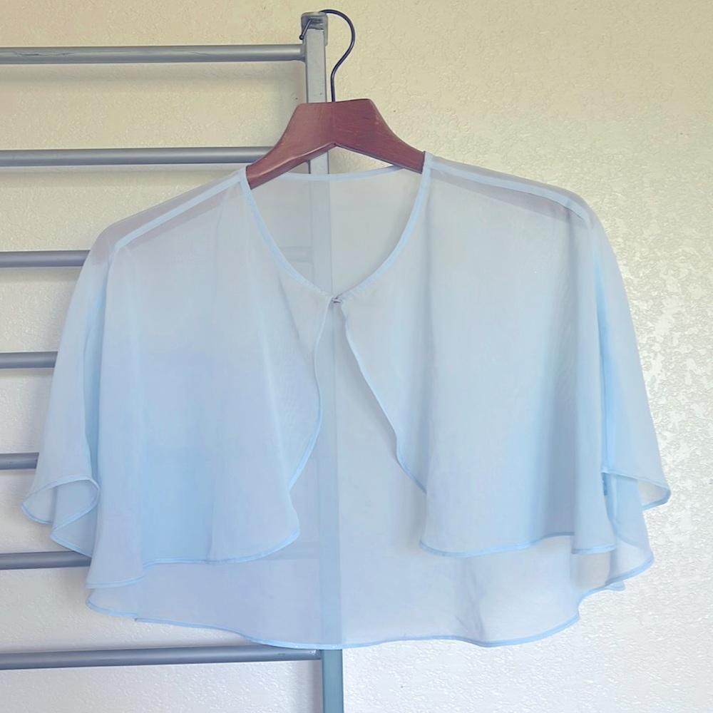 Baby blue/pastel Chiffon/ Shawl/ Wrap/ Shrug / Dress Cape/ Cover Up